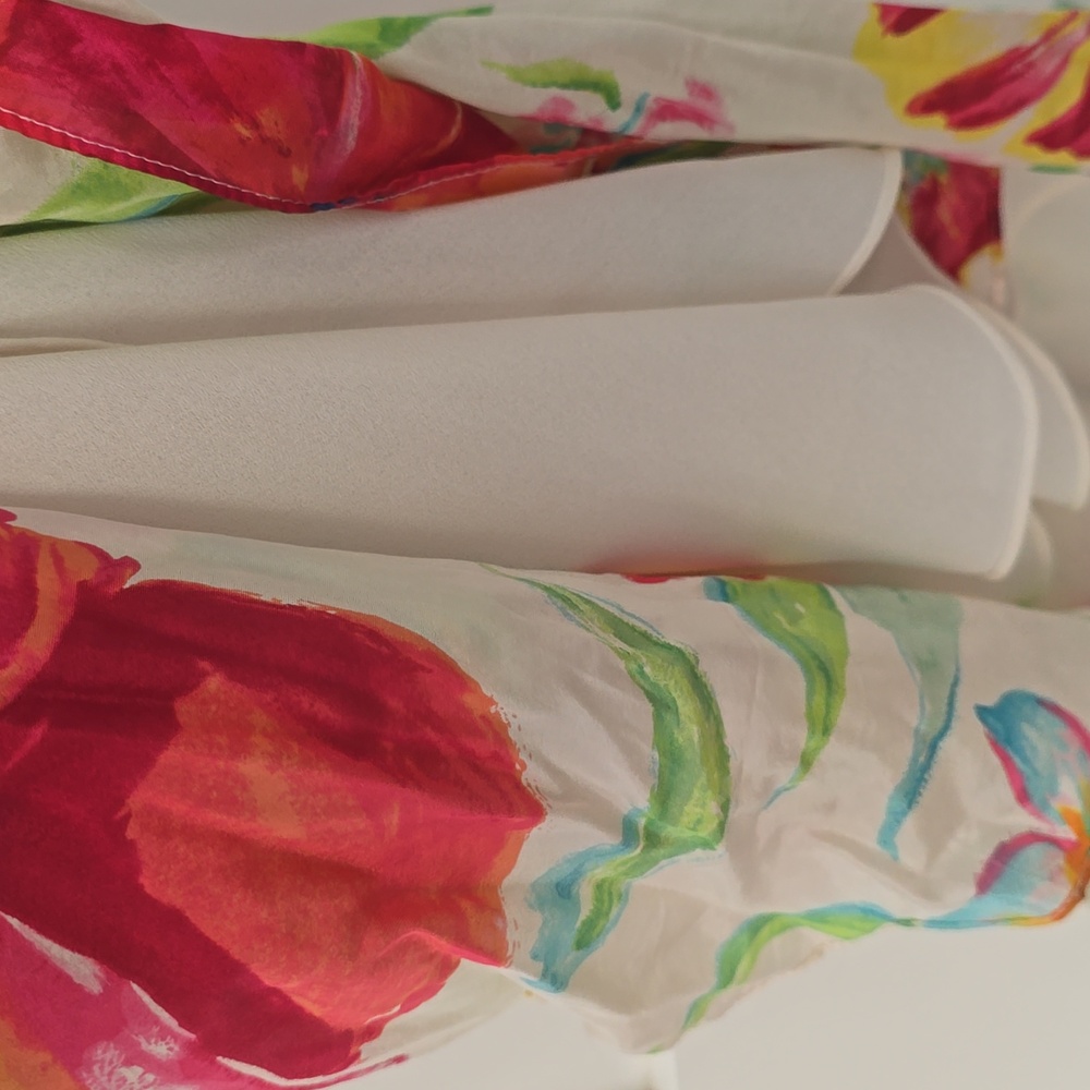 LAUREN RALPH LAUREN 100% Silk Vibrant Abstract Halter Party Dress Size 8 - Picture 7 of 9
